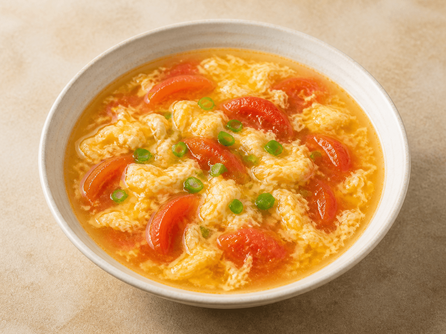 Tomato Egg Drop Soup, a Chinese pan chinese dish