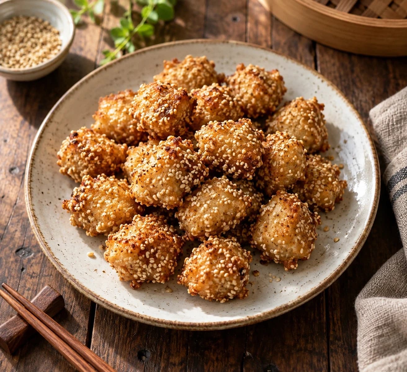 Sesame Crunch Bites — finished dish, ready to serve.