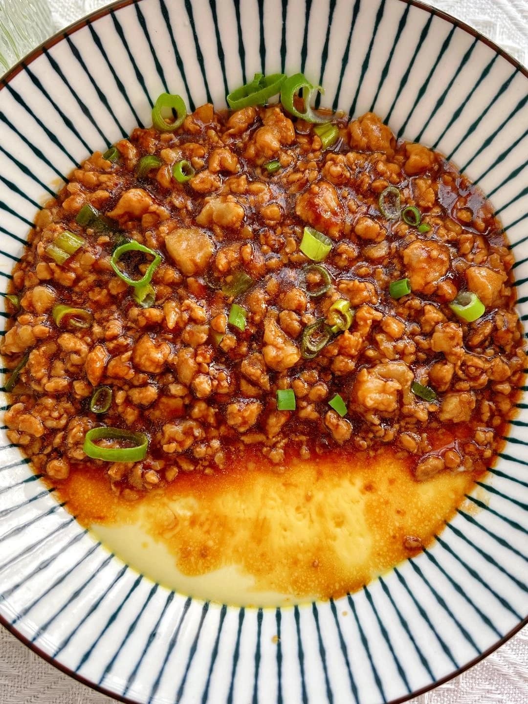 Visual checkpoint for step 12 of Tender Steamed Egg with Minced Meat, Softer Than Pudding
