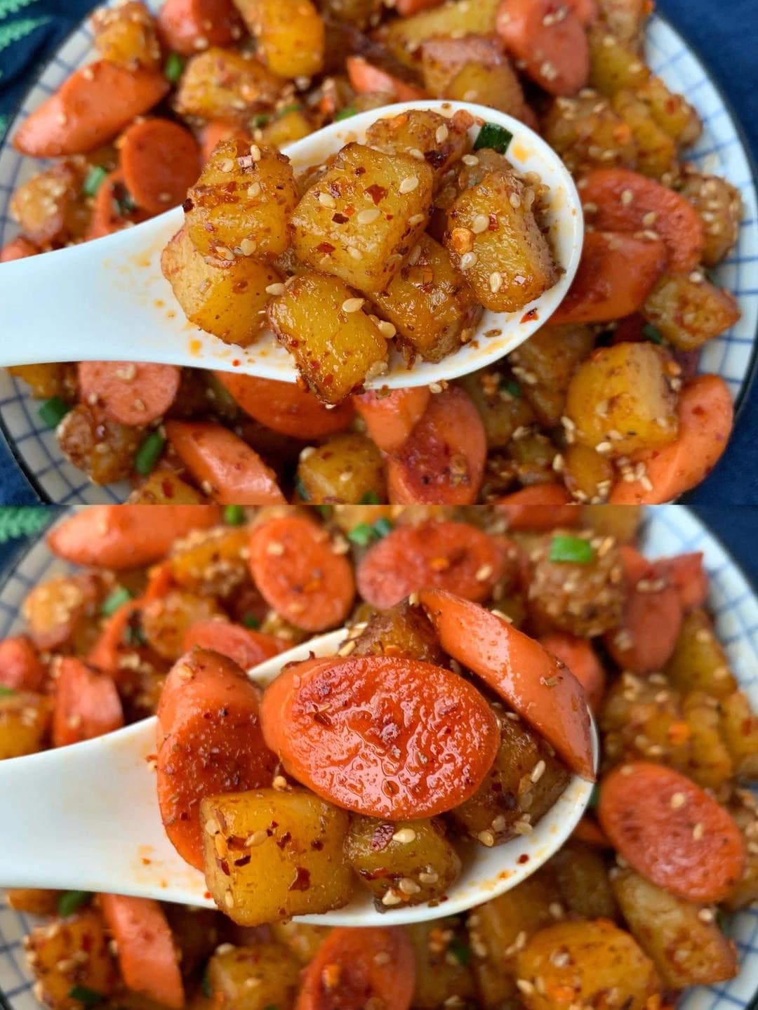 Cumin Potato and Ham Chunks — step 4 visual checkpoint.