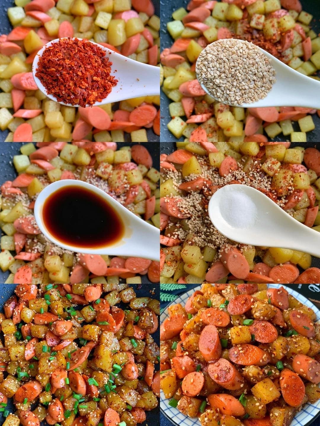 Cumin Potato and Ham Chunks — step 3 visual checkpoint.