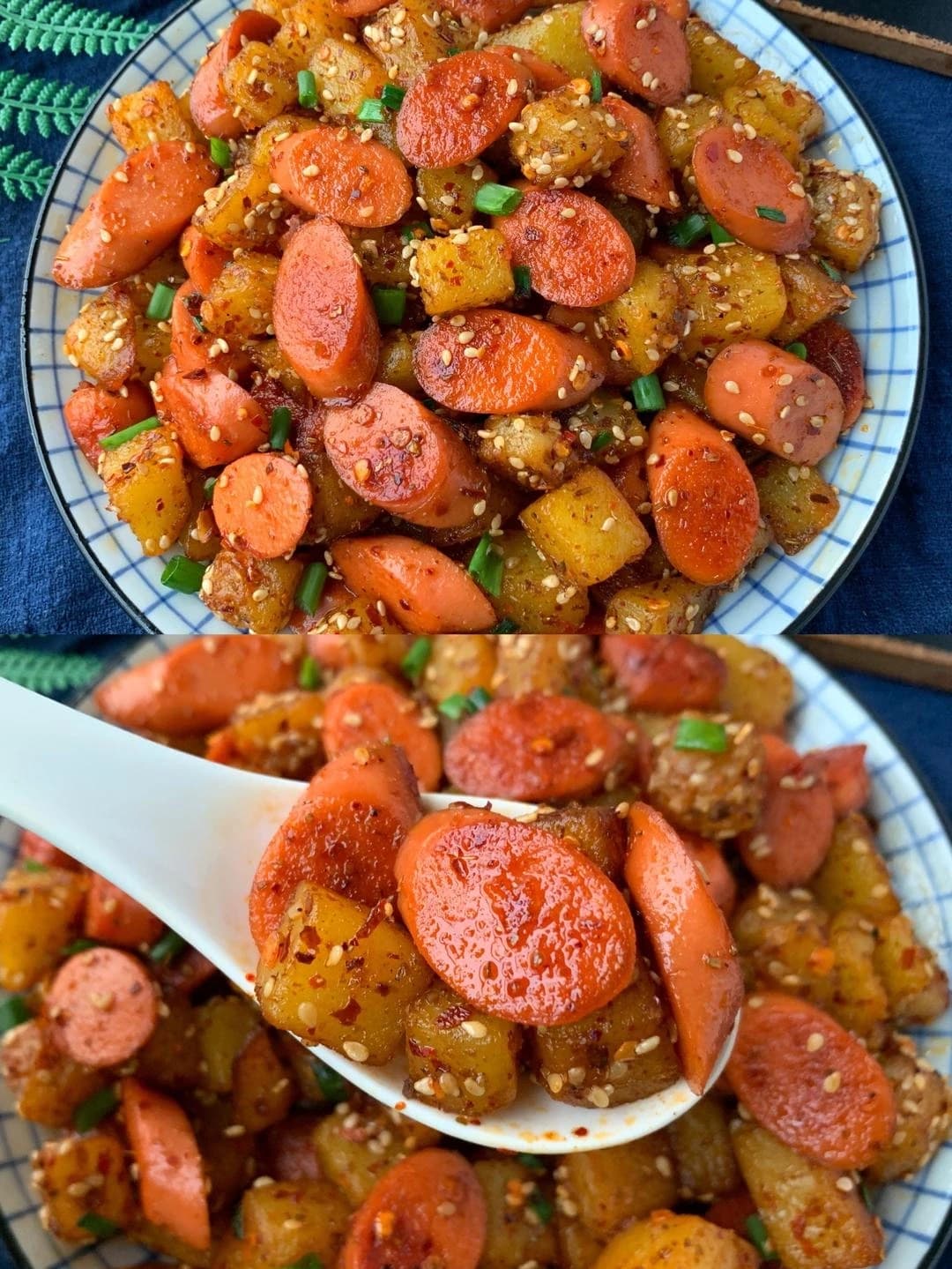 Cumin Potato and Ham Chunks — step 1 visual checkpoint.