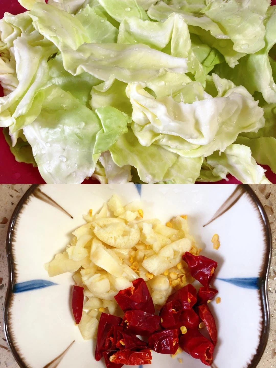 5-Minute Hand-Torn Cabbage — step 1 visual checkpoint.