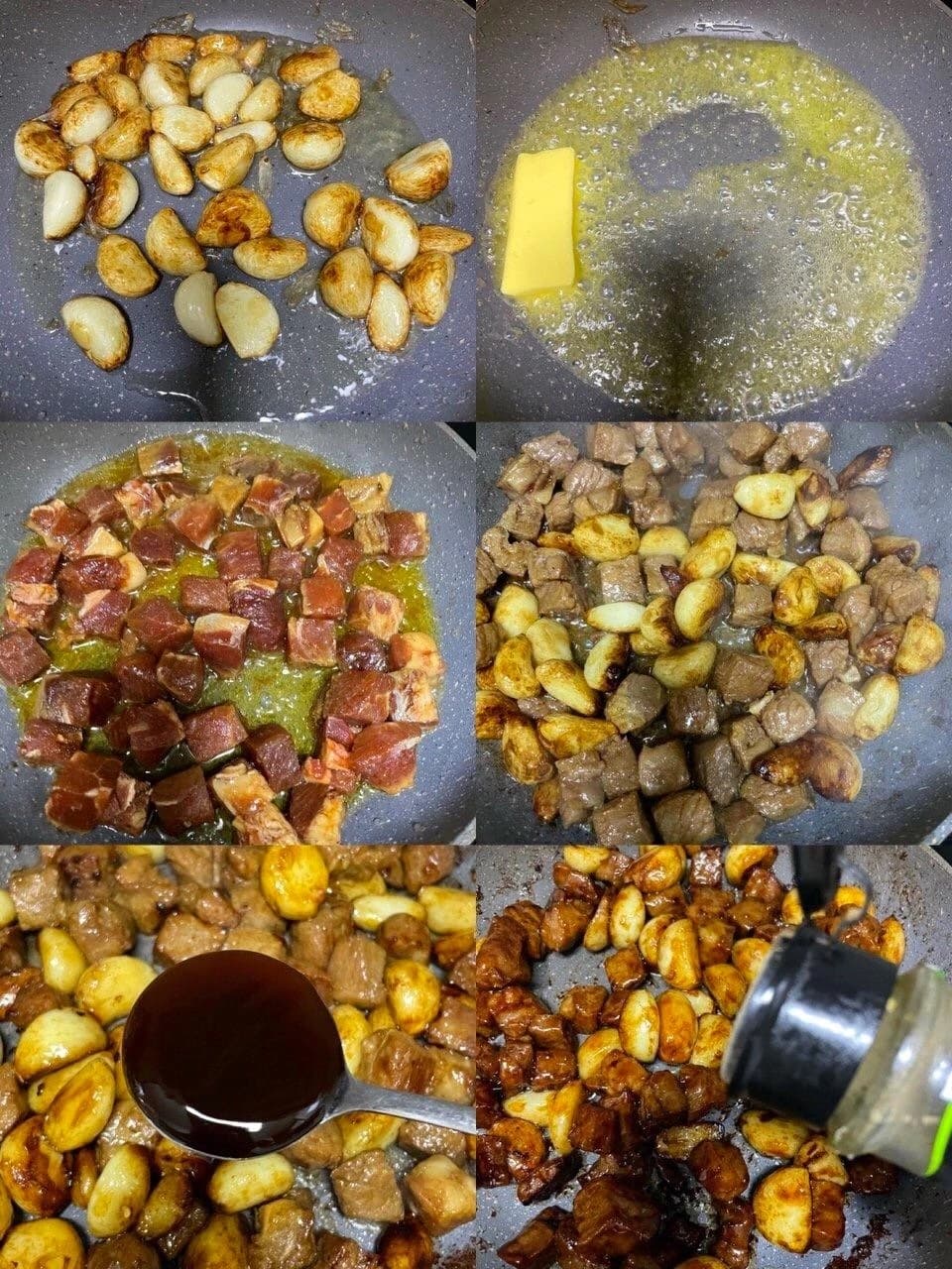 Garlicky Black Pepper Beef Cubes — step 2 visual checkpoint.