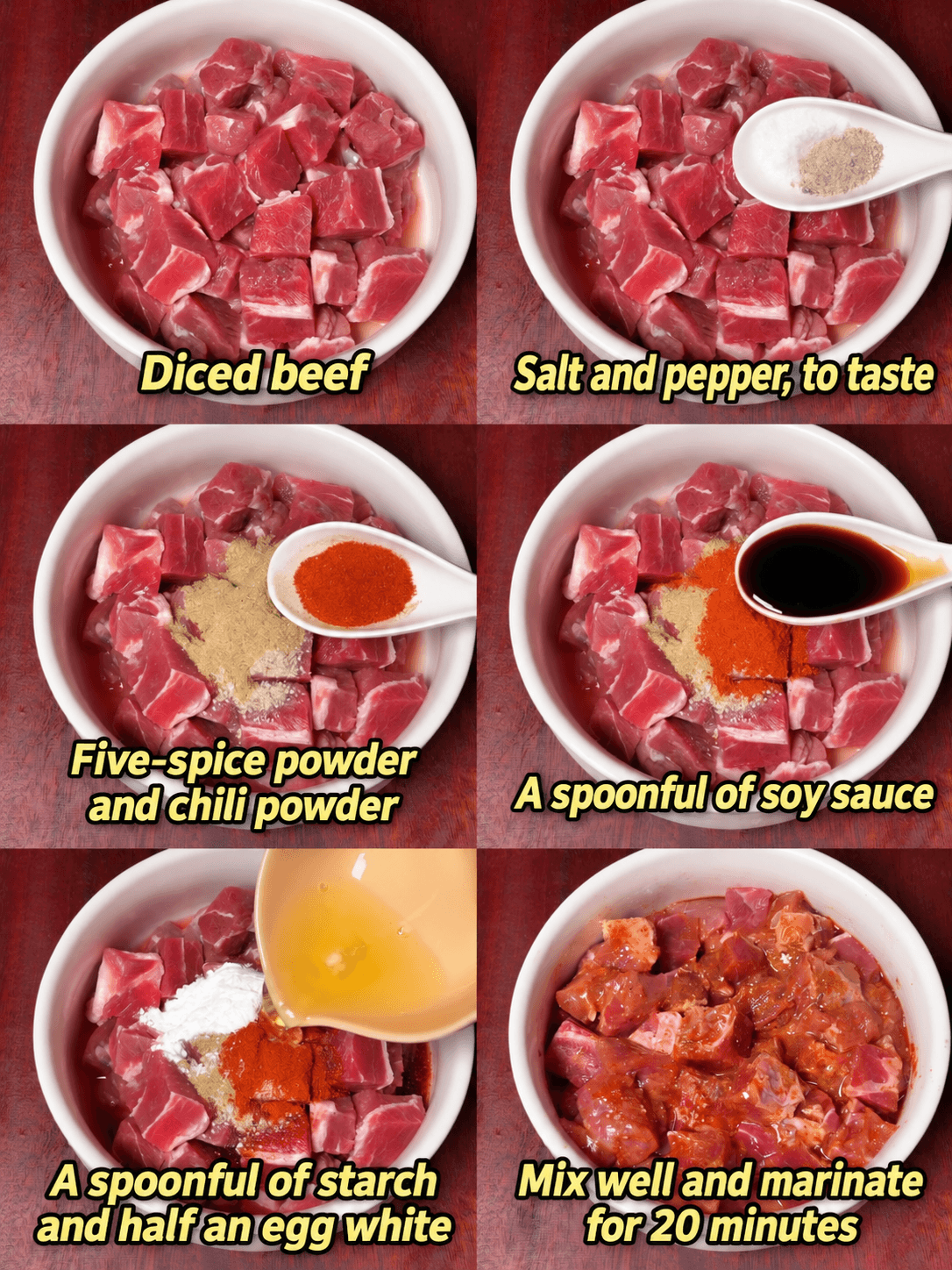 Garlic Cumin Beef Bites — step 1 visual checkpoint.