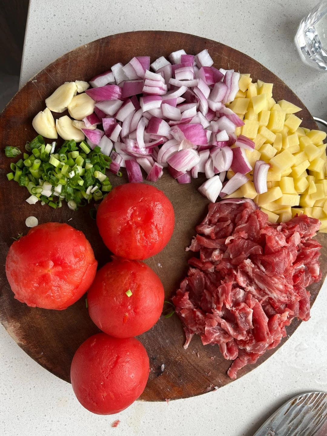 Tomato Beef Stew — finished dish, ready to serve.