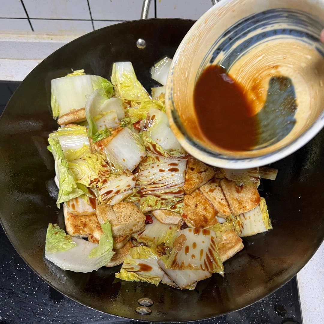 Baby Napa Cabbage Braised with Tofu — step 6 visual checkpoint.