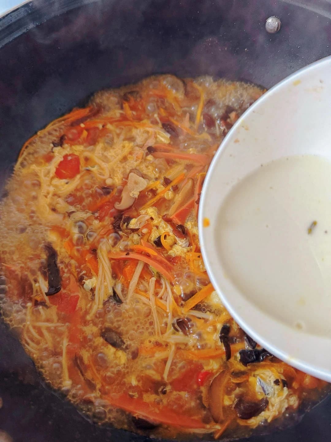 Home-Style Hot and Sour Soup — step 8 visual checkpoint.