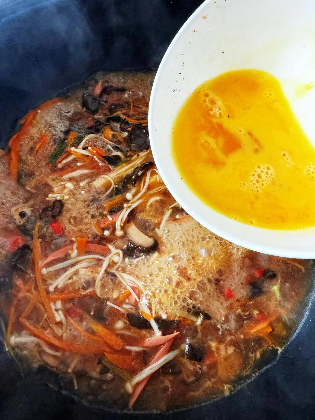 Home-Style Hot and Sour Soup — step 7 visual checkpoint.