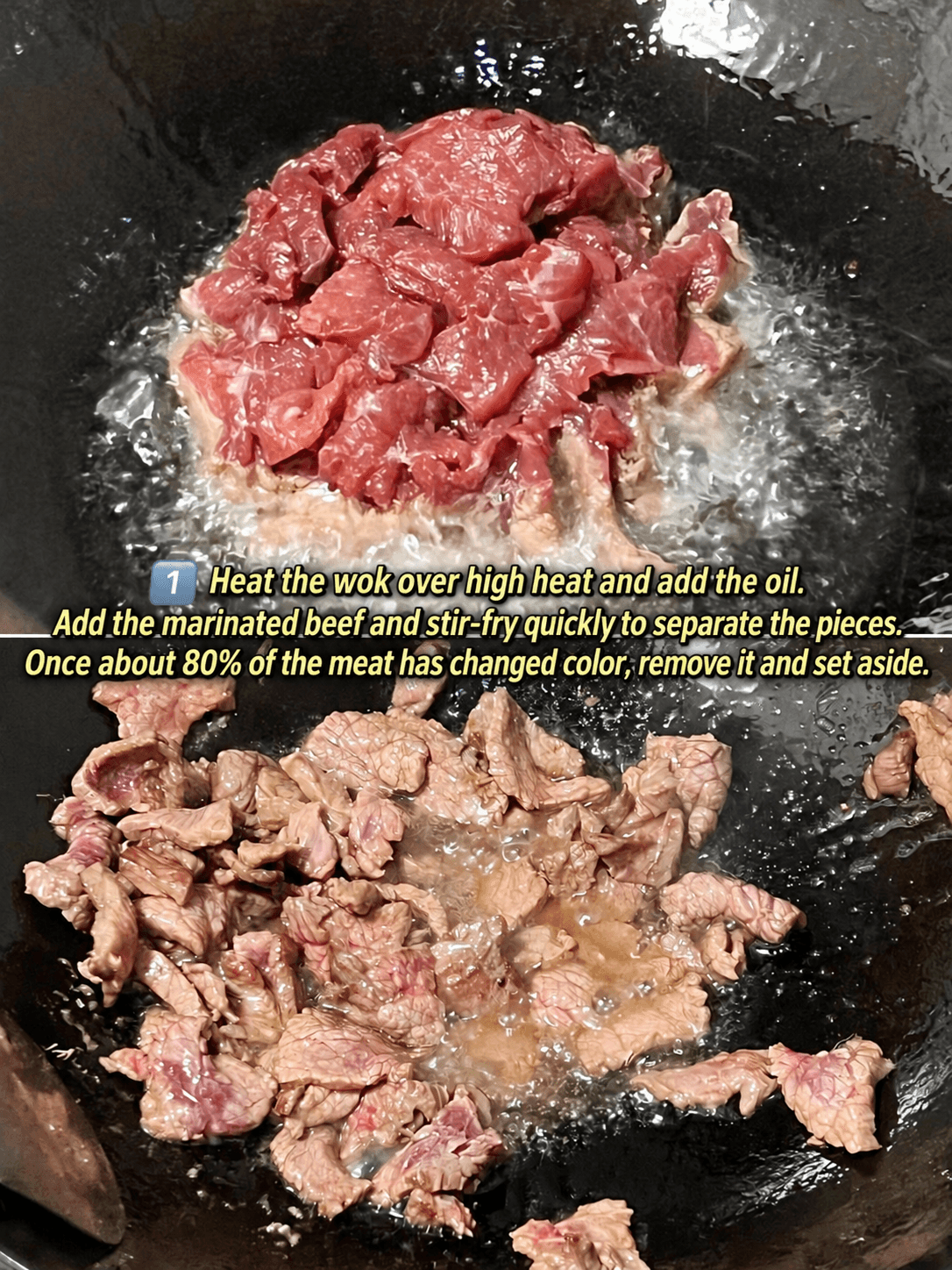 Home-Style Stir-Fried Beef with Green Peppers — step 2 visual checkpoint.