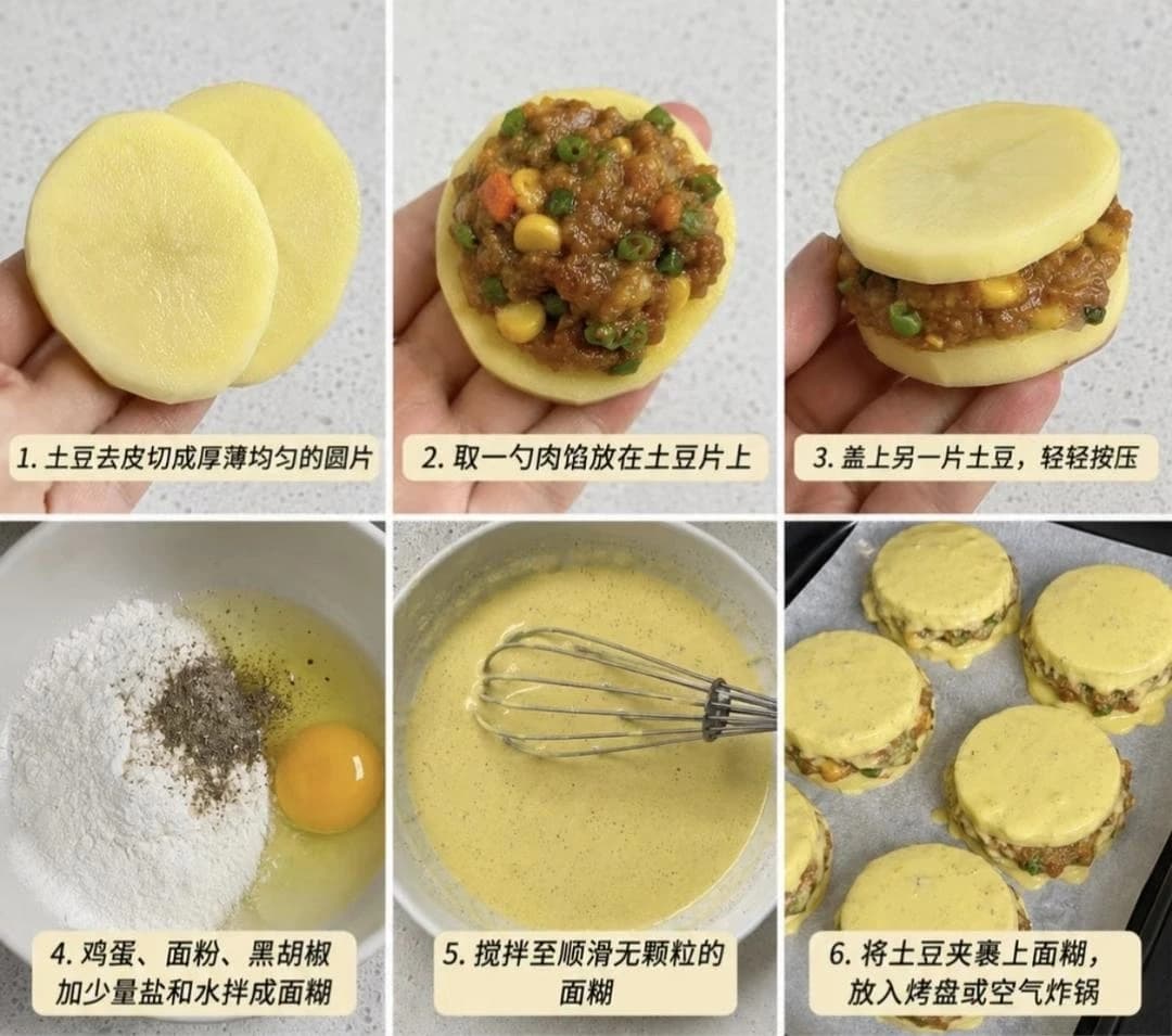 Oil-Free Low-Fat Potato Sandwich Patties — step 2 visual checkpoint.