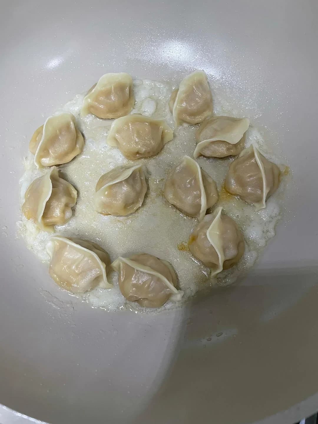 Step 4 photo for 10-Minute Pan-Fried Dumplings for Breakfast