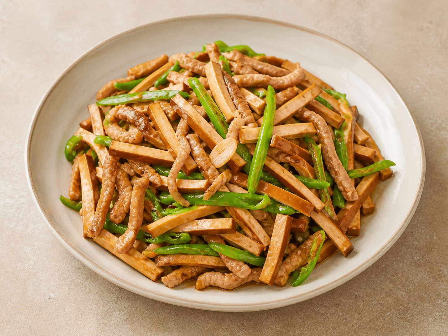 Dried Tofu and Pork Stir-fry, a Chinese hunan dish