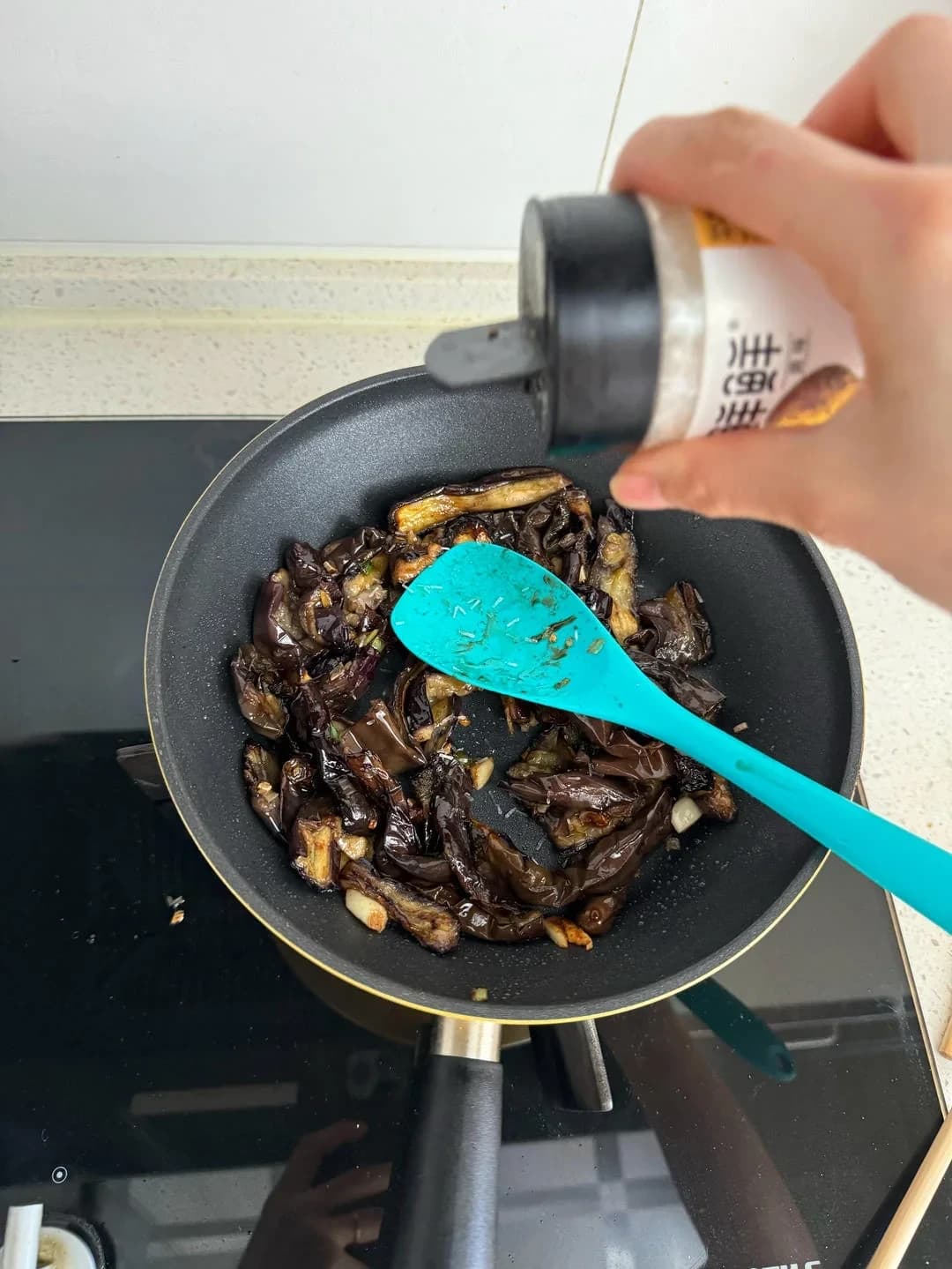 Step 12 photo for Garlic Eggplant Strips