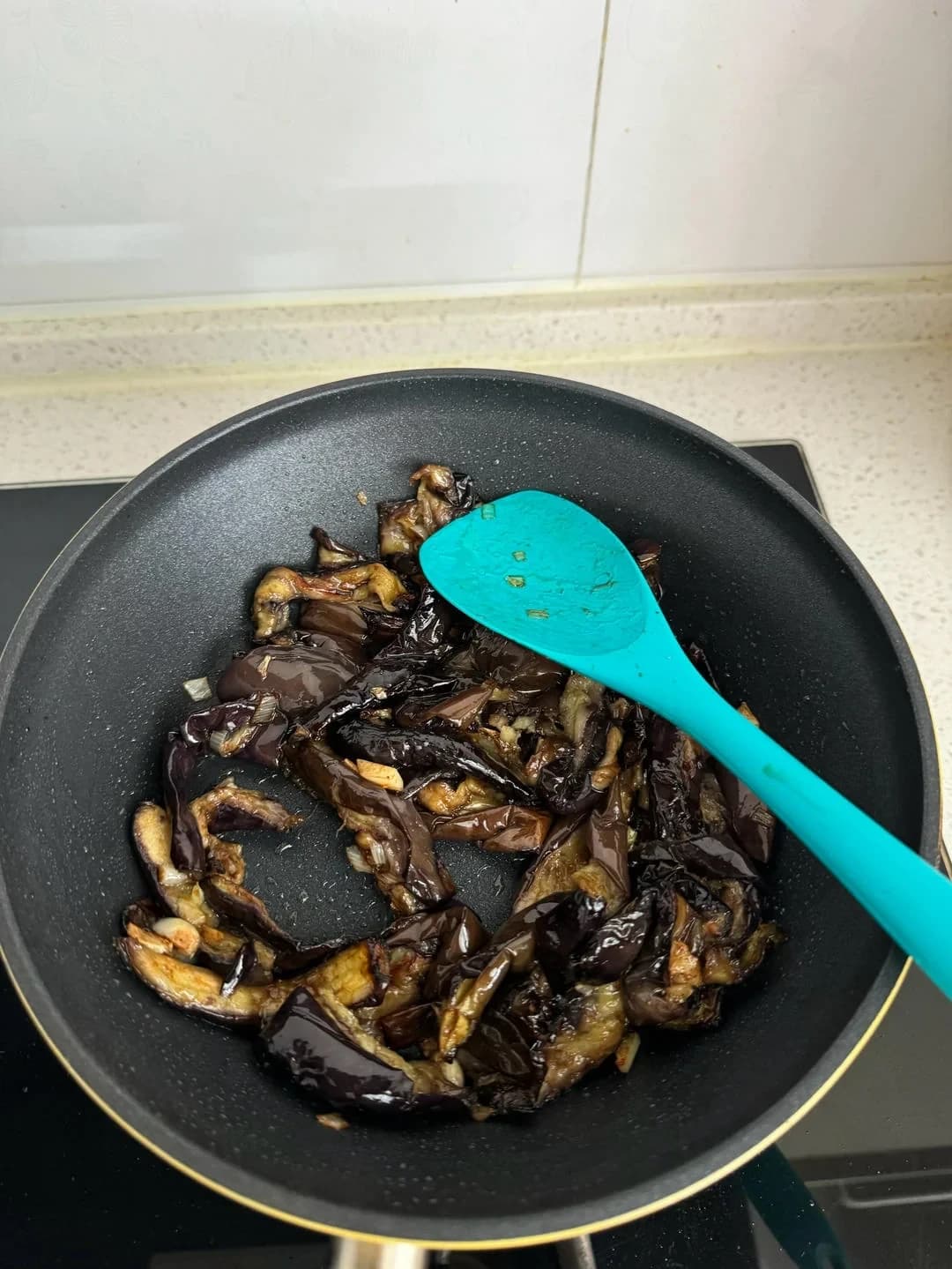 Step 13 photo for Garlic Eggplant Strips
