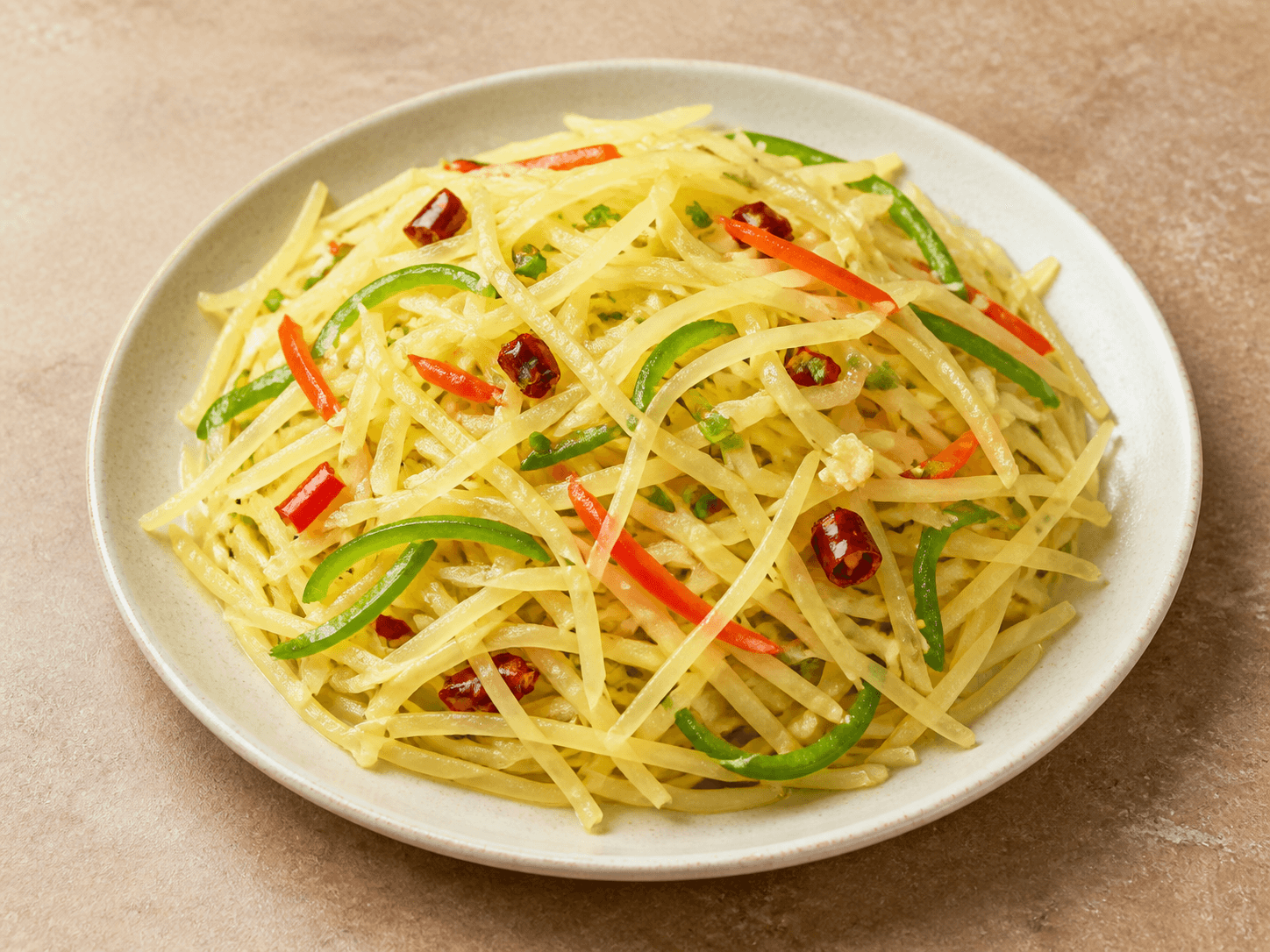 Hot and Sour Shredded Potatoes, a Chinese sichuan dish