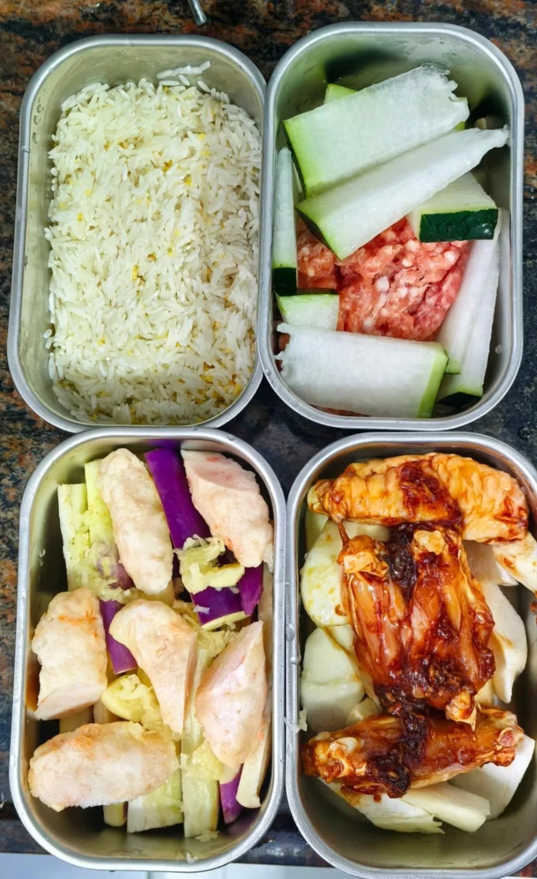 Step 1 photo for One-Person Quick Steamed Rice, Dishes & Soup (Ongoing)