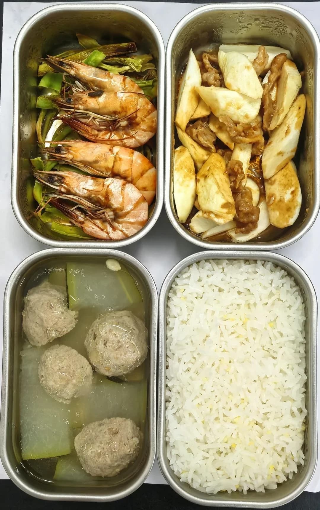 Step 4 photo for One-Person Quick Steamed Rice, Dishes & Soup (Ongoing)