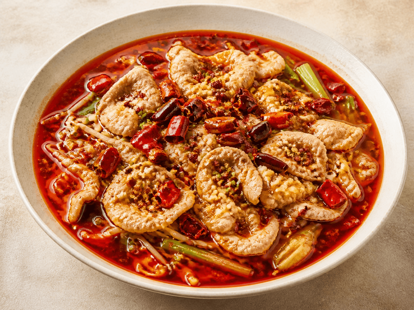 Sichuan Boiled Pork, a Chinese sichuan dish