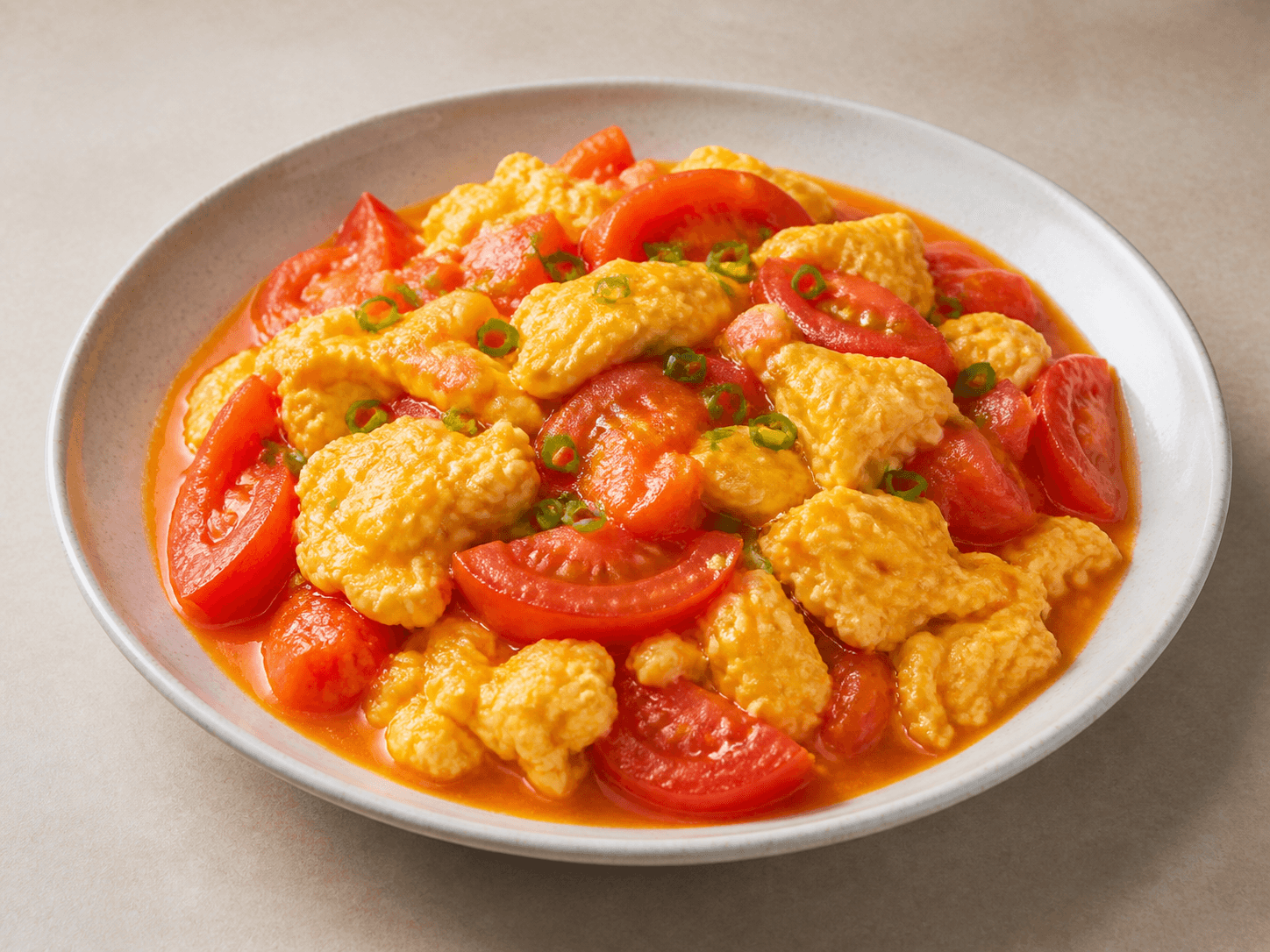 Tomato and Egg Stir-fry, a Chinese pan chinese dish