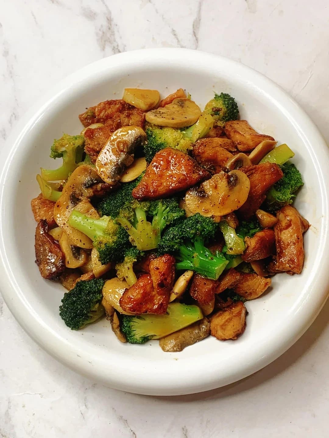 Broccoli and Mushroom Chicken Breast Stir-Fry — finished dish, ready to serve.
