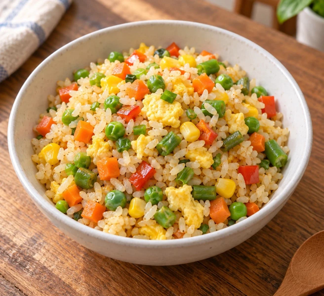 Colorful Vegetable Fried Rice for Kids — finished dish, ready to serve.