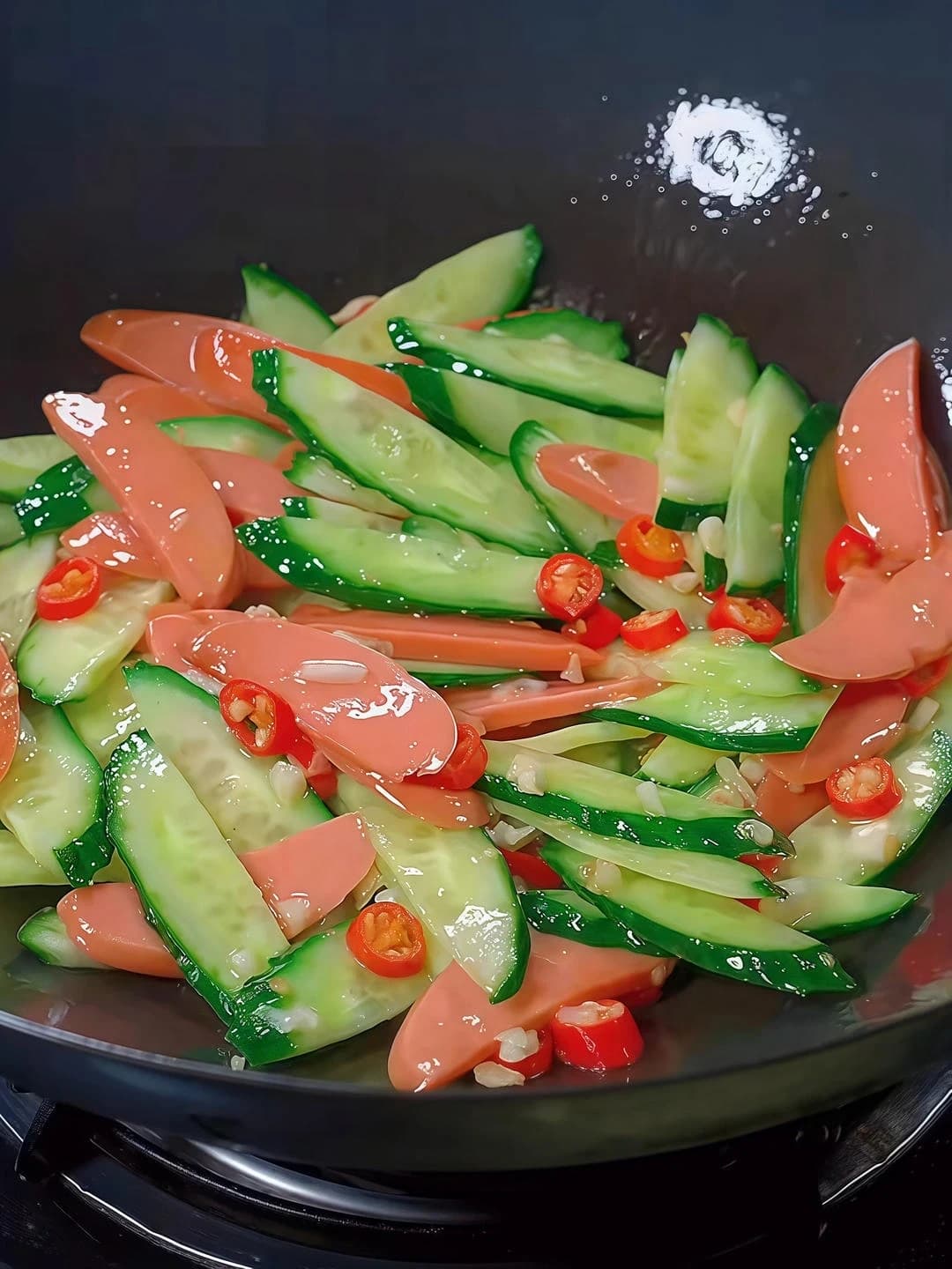 Cucumber and Egg Stir-Fry with Ham — step 3 visual checkpoint.