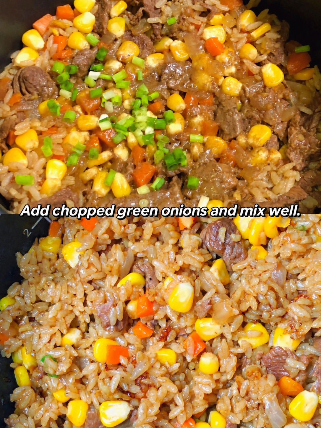 Beef Rice Cooker One-Pot Rice — step 4 visual checkpoint.