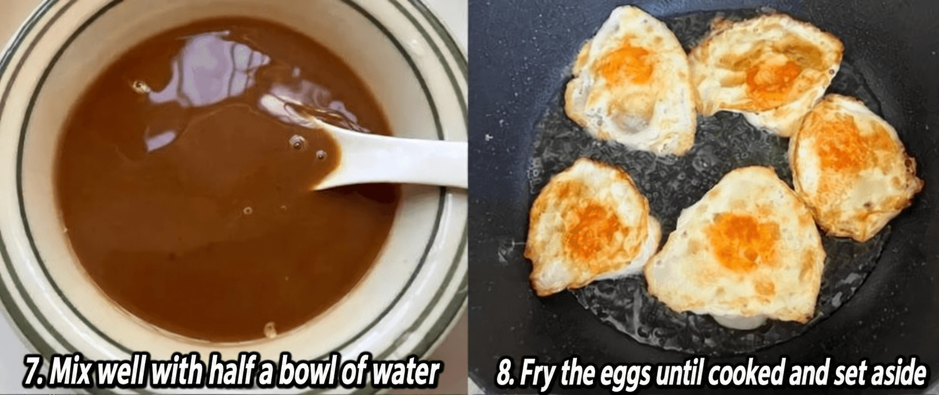 Sweet and Sour Fried Eggs — step 2 visual checkpoint.