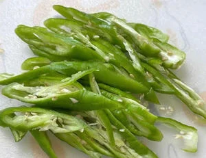 Egg and Ham Stir-fried with Green Pepper