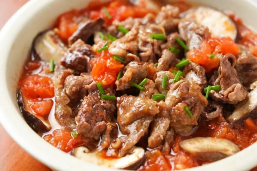 Steamed Beef with Tomato and Shiitake