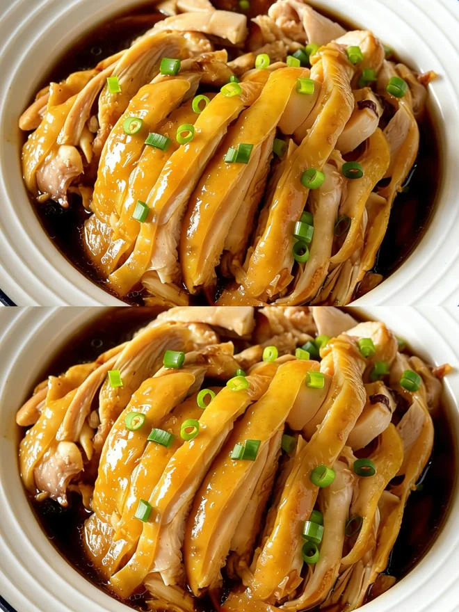 Rice Cooker Braised Chicken with Scallion Oil