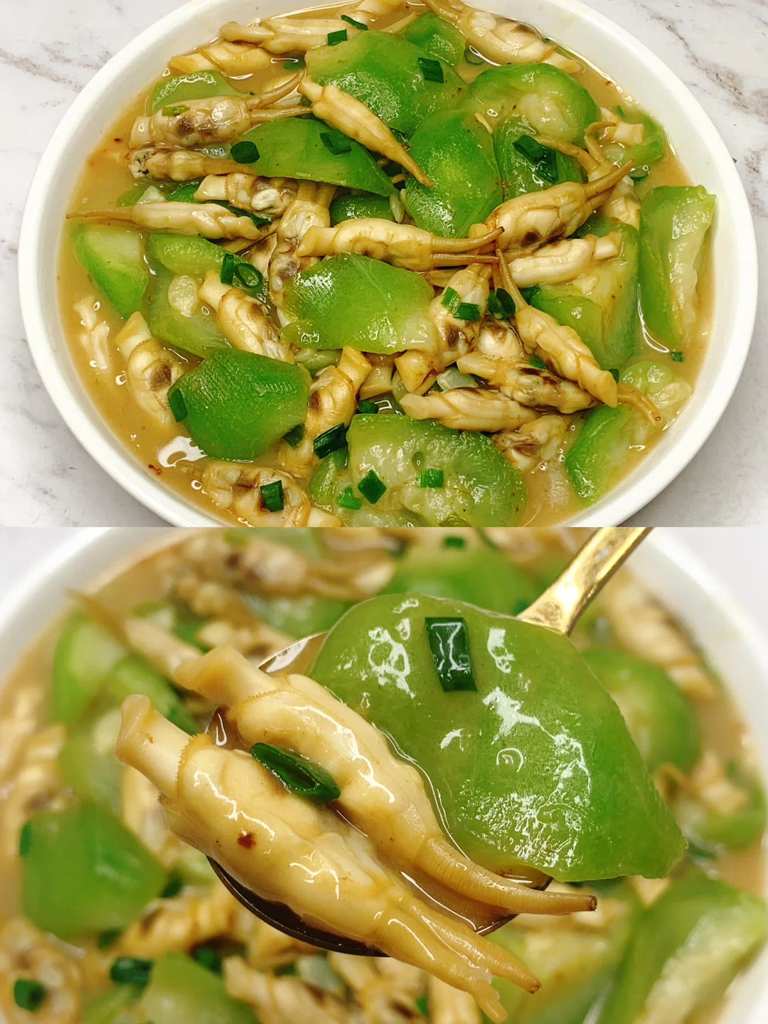 Luffa Gourd with Razor Clams