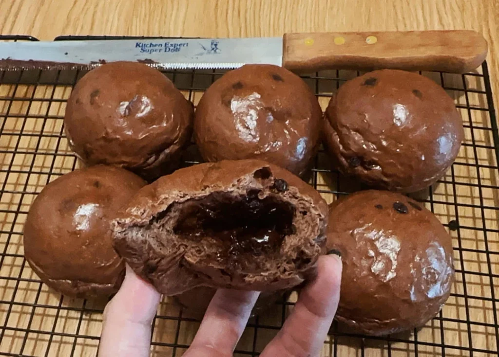 Double Chocolate Lava Cocoa Buns (Black-Eyed Pea Buns)