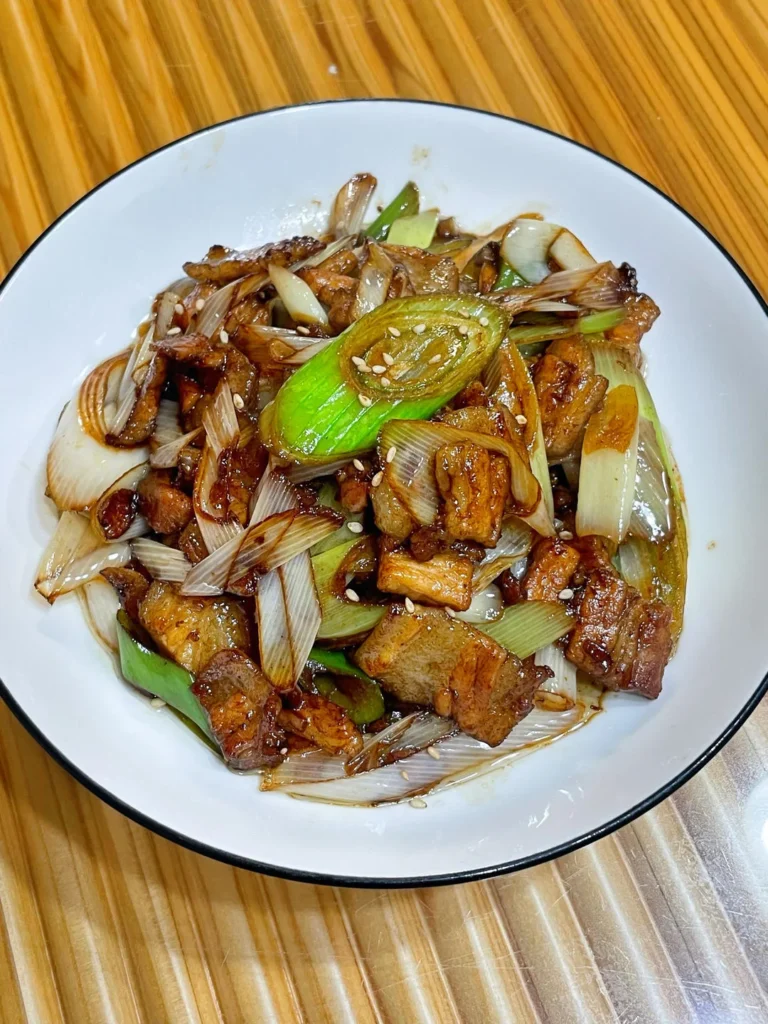 Scallion Stir-fried Pork Belly