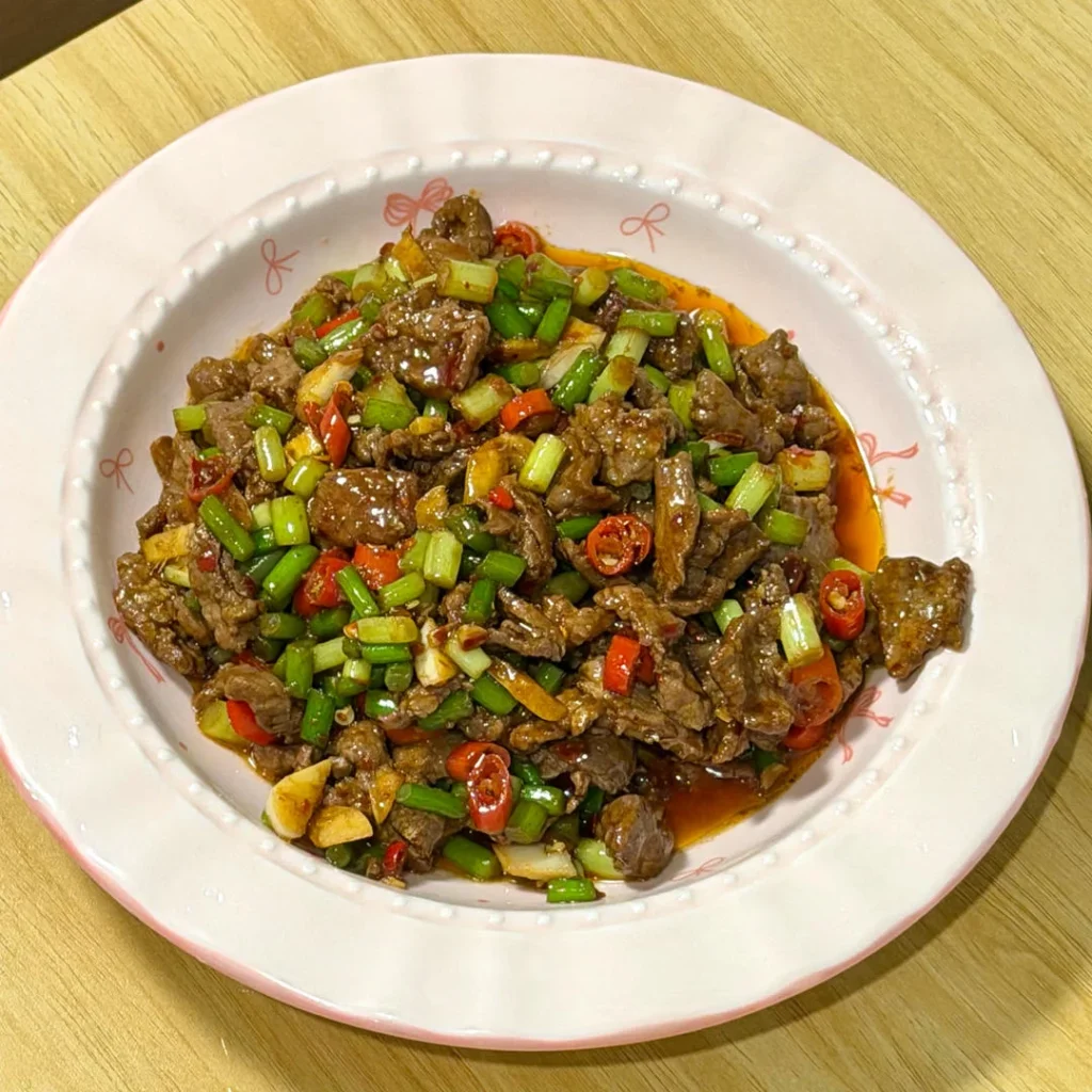 Stir-Fried Beef with Garlic Scapes