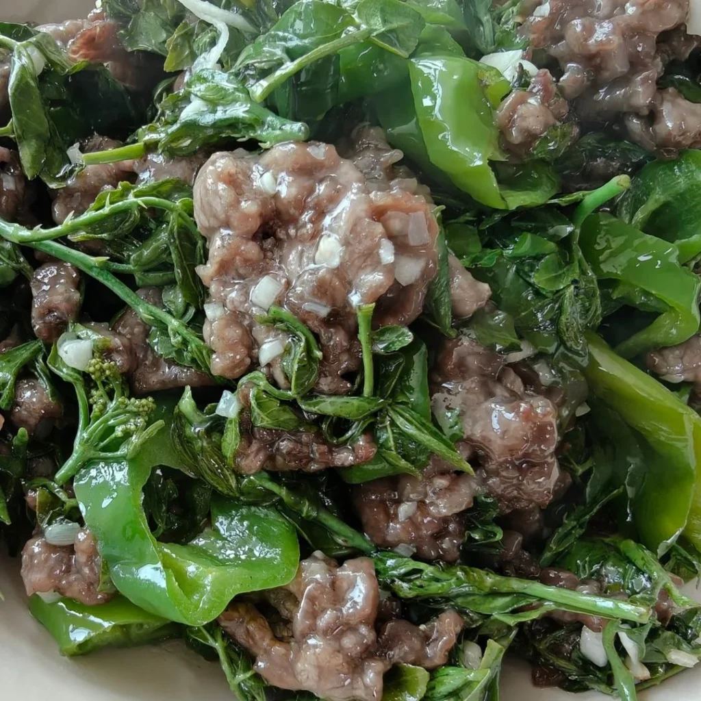 Stir-fried Beef with Sichuan Peppercorn Shoots