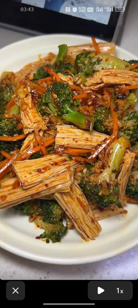 Broccoli and Tofu Skin Salad