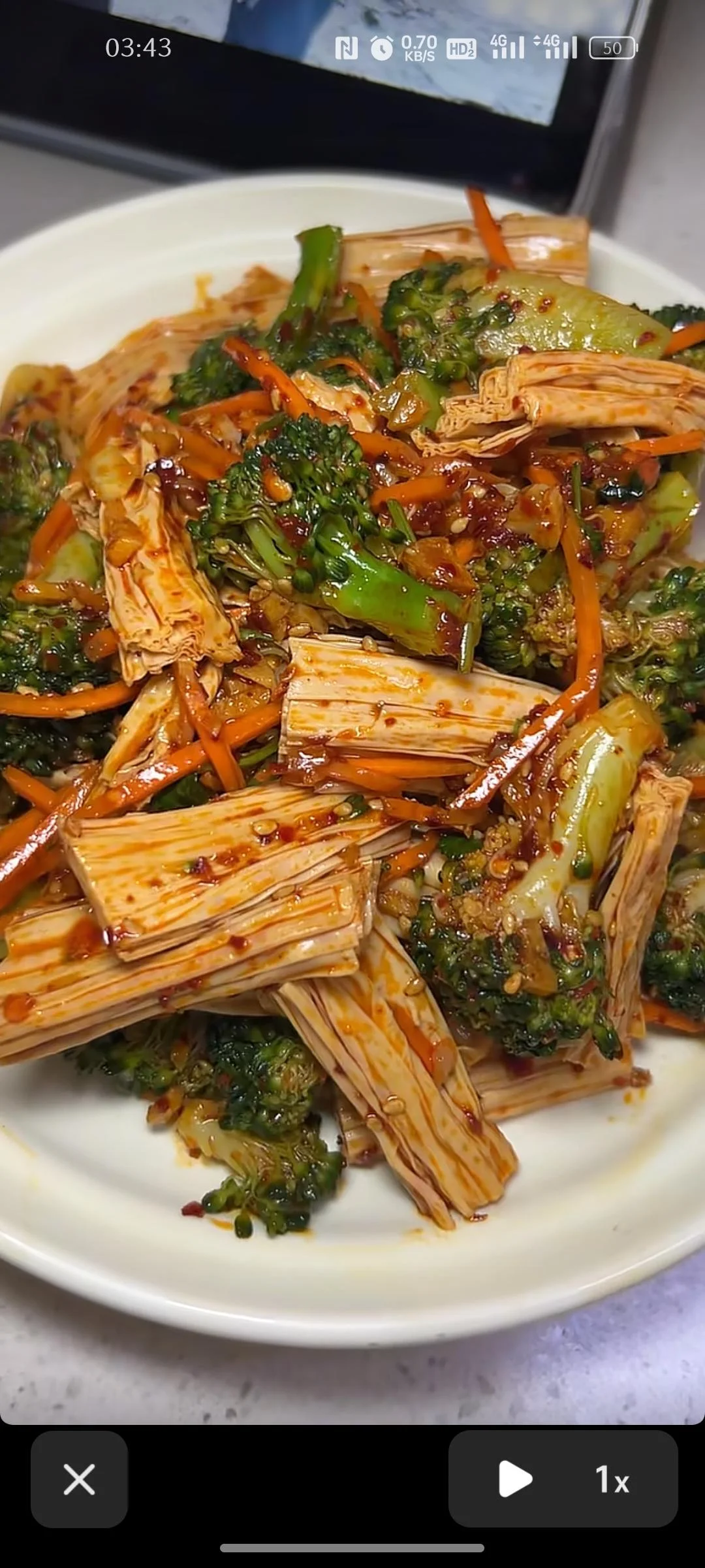 Broccoli and Tofu Skin Salad