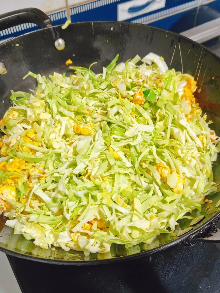 Stir-Fried Cabbage with Glass Noodles and Egg — Foolproof & Delicious