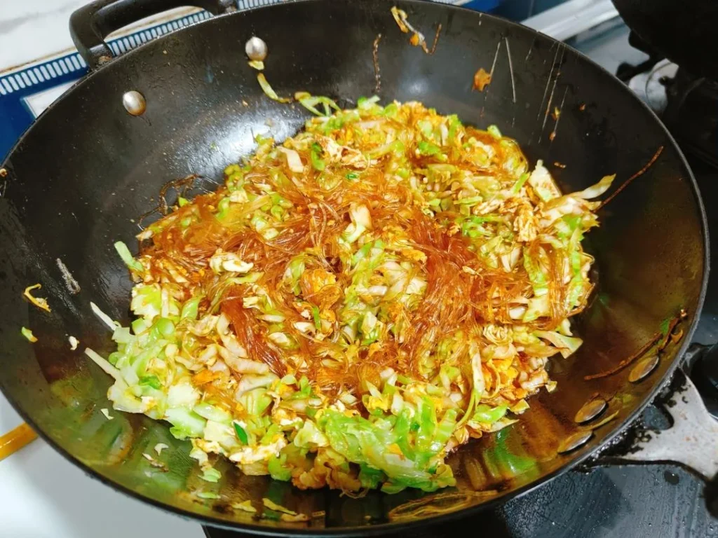 Stir-Fried Cabbage with Glass Noodles and Egg — Foolproof & Delicious
