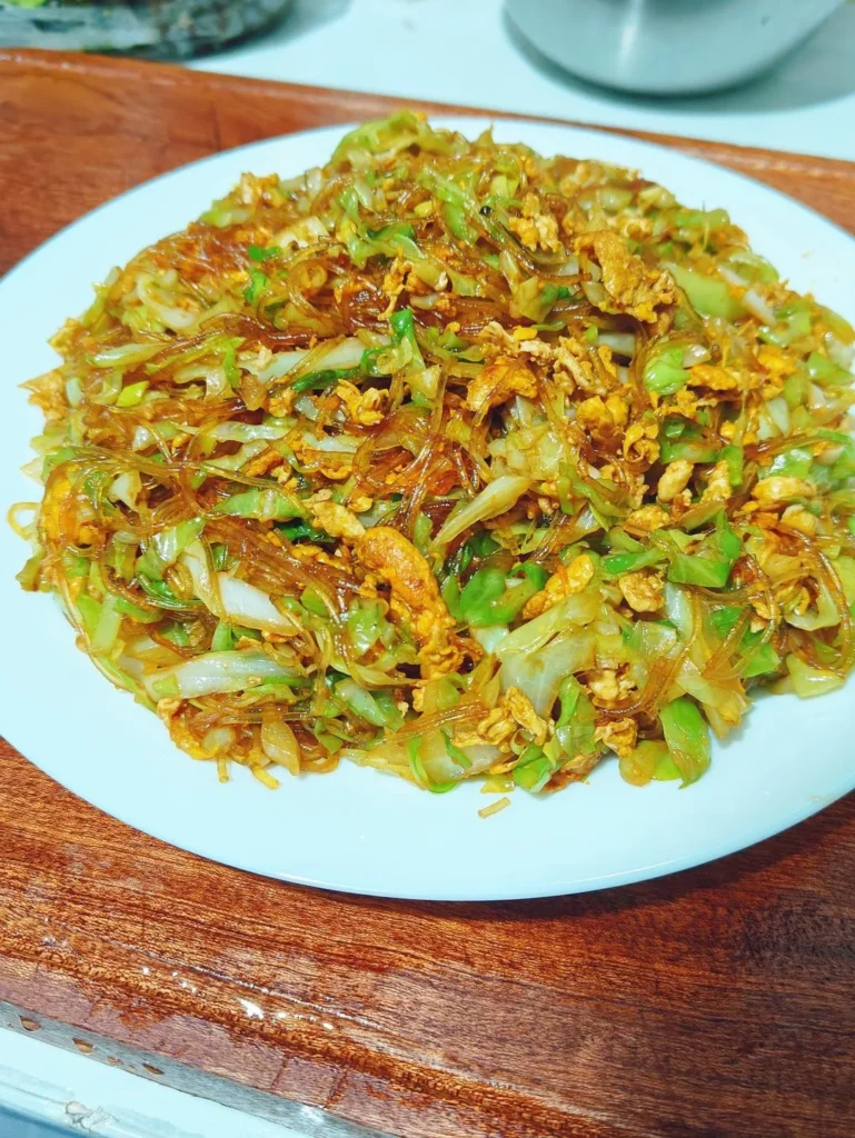Stir-Fried Cabbage with Glass Noodles and Egg — Foolproof & Delicious