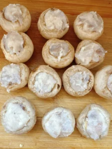 Button Mushrooms Stuffed with Shrimp Paste