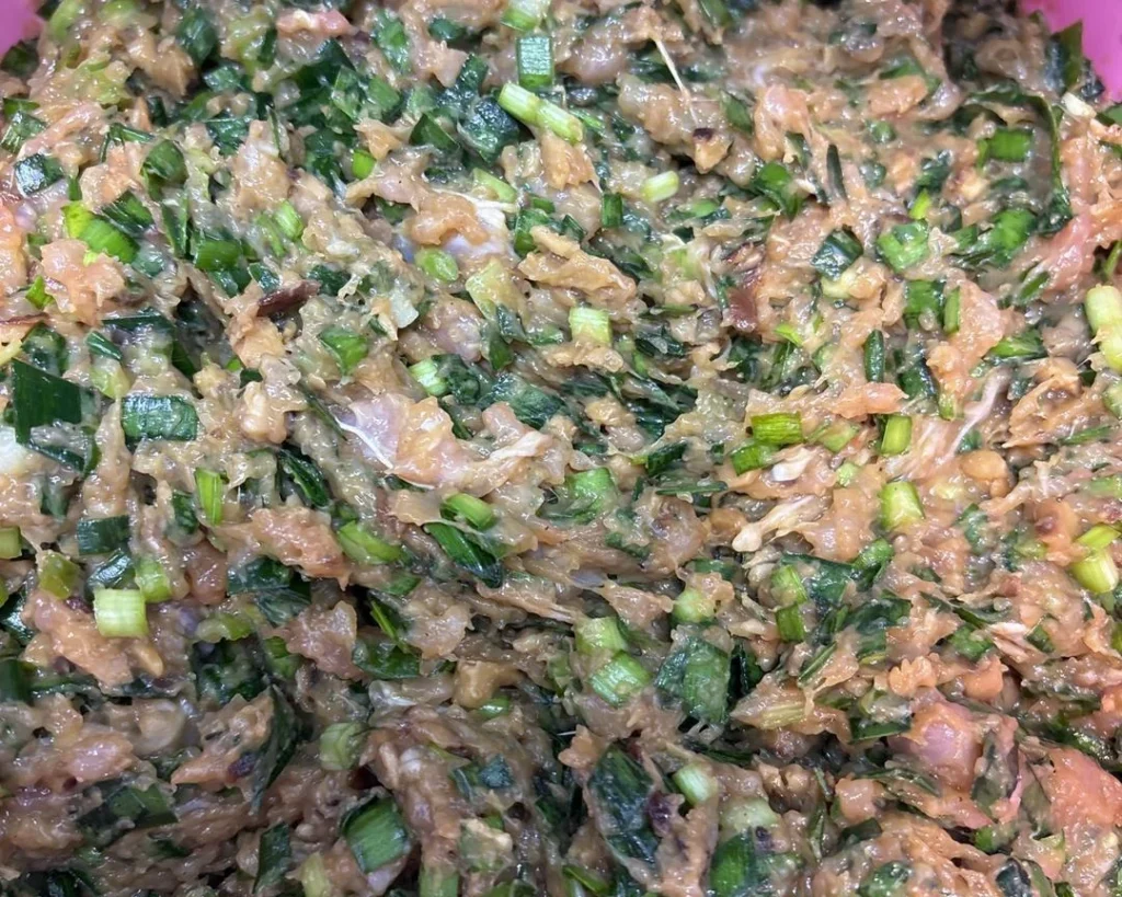 Chicken and Mushroom Dumplings with Chives