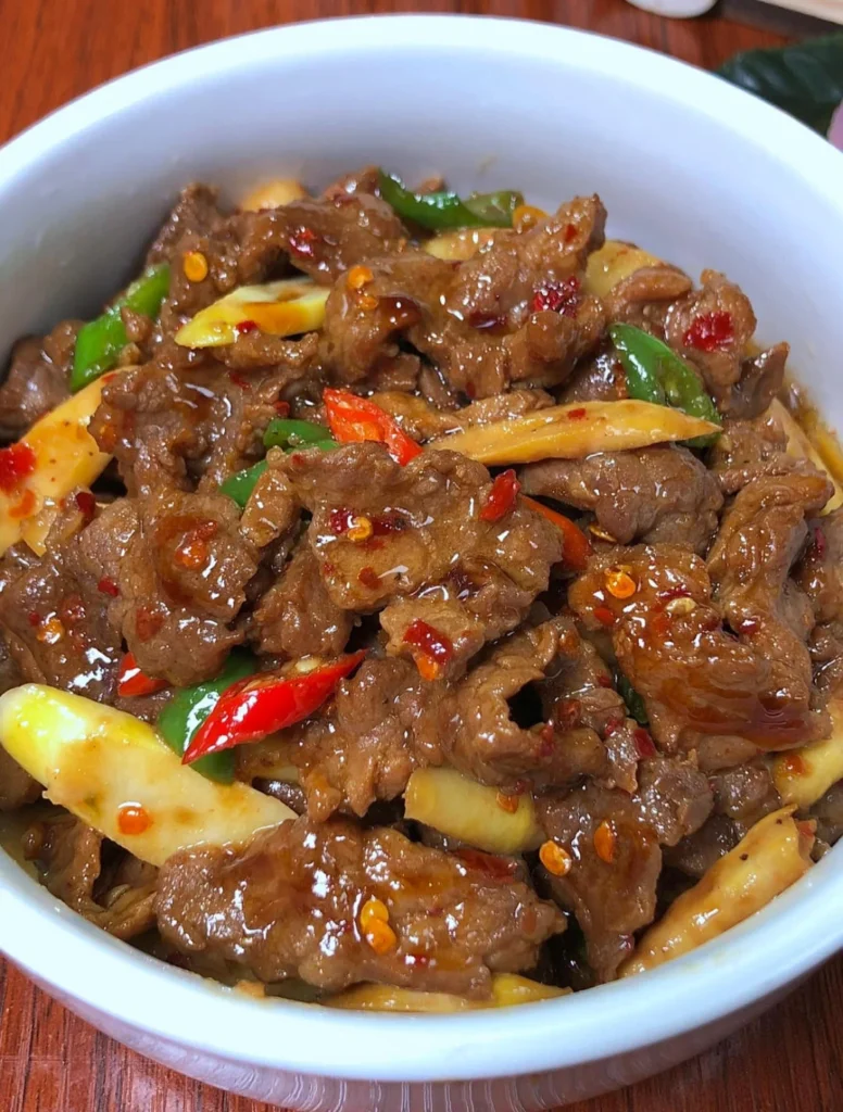 Spring Bamboo Shoots and Beef Stir-Fry with Chili