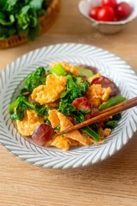 10-Minute Stir-Fried Choy Sum with Chinese Sausage and Egg