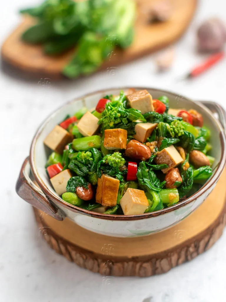 10-Minute Stir-Fried Choy Sum with Chinese Sausage and Egg