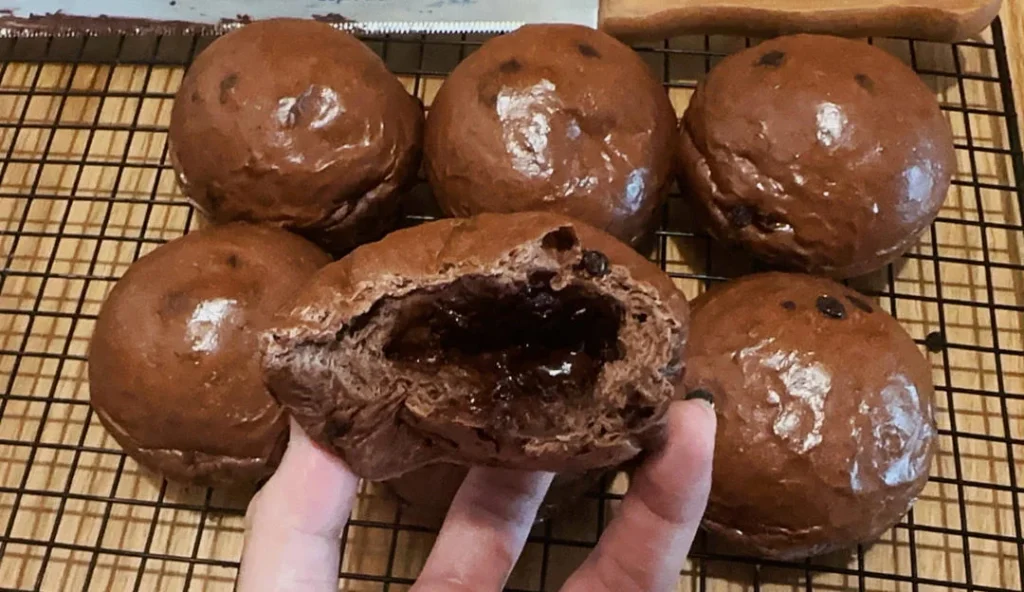 Double Chocolate Lava Cocoa Buns (Black-Eyed Pea Buns)