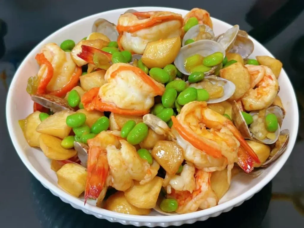 Braised Three Delicacies with Water Bamboo (Low-Fat & Slimming)