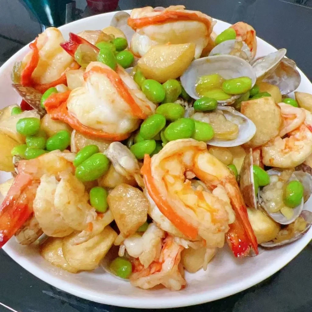 Braised Three Delicacies with Water Bamboo (Low-Fat & Slimming)